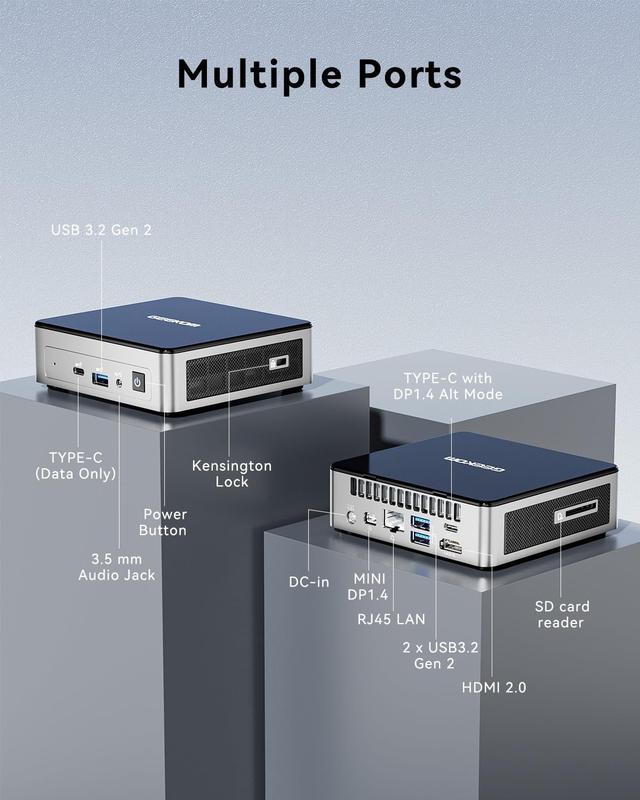 GEEKOM Mini Air 12【N100】 GEEKOM Mini PC, Mini PC 2024 NUC 12 Essential, Mini